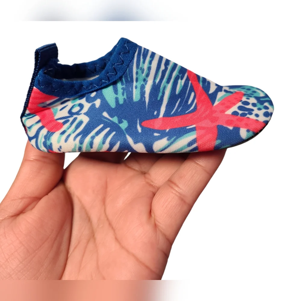 JIASUQI Baby Water Shoes Quick Dry Aqua Socks Outdoor Blue Star Fish 6-12 Months